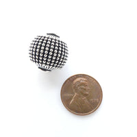 Indian Silver Large Round Bead with Precise Granulation, 18mm Diameter, Sold Individually