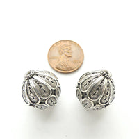 Indian Silver Medium Filigree Beads, 19mm Diameter