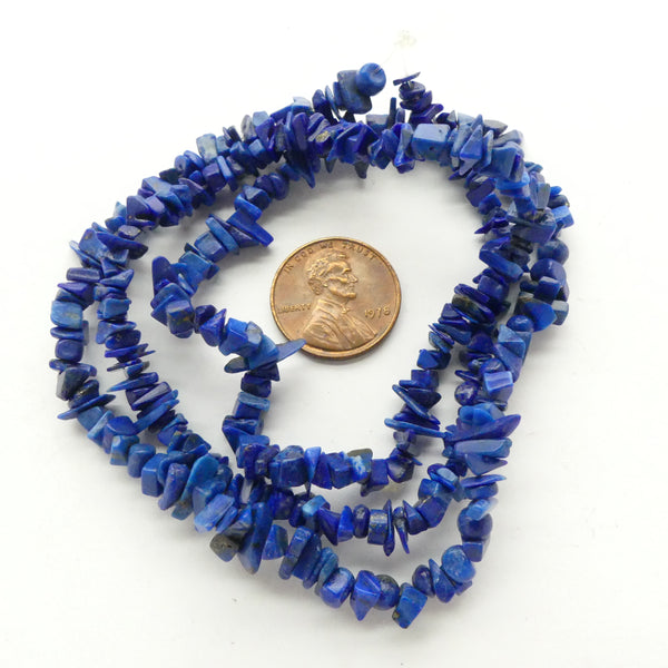 Lapis Lazuli, Chips, Small on 22-inch Strand