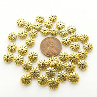 Cast, Brass, Flat Daisy Rondelle, 3x9mm, Sold by the Package of 30 grams