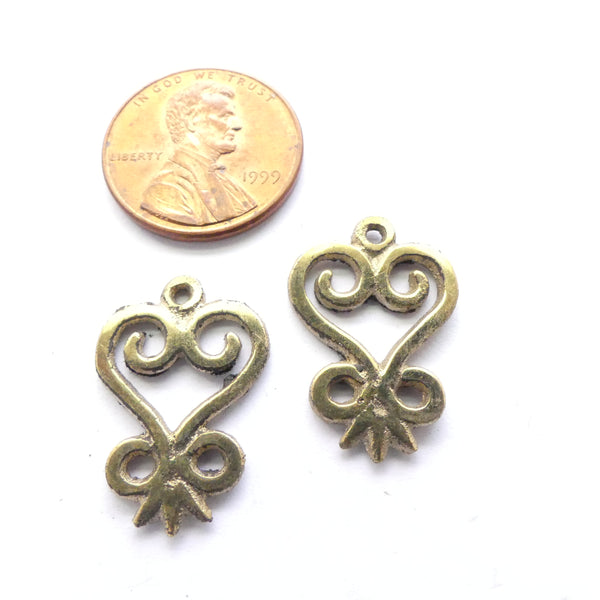 Brass, Adinkara Sankofa Pendant, 20mm, Set of 4