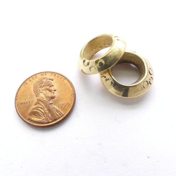 Brass, African Inspired Rings, 18mm Diameter, Sold Individually