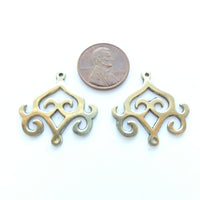 Brass, Decorative Links, 26mm Long, Sold by the Pair