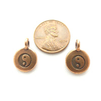 Copper, Yin Yang Tierracast Charm, 14mm, Sold by the Pair