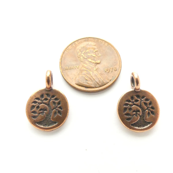 Copper, Tree Of Life, Tierracast Charm, 14mm, Sold by the Pair