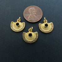 Gold Plated, Pre-Colombian Mini Reproduction of Face Ornament, 15mm, Sold Individually