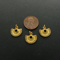 Gold Plated, Pre-Colombian Mini Reproduction of Face Ornament, 15mm, Sold Individually