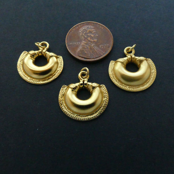 Gold Plated, Pre-Colombian Reproduction Face Ornament, 18x18mm, Sold Individually