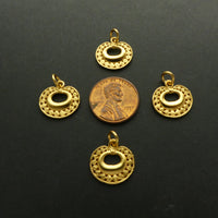 Gold Plated Pre-Colombian Reproduction, Open Oval Mini Pendant, 18x15mm, Sold Individually