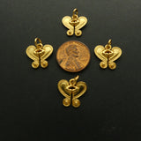 Gold Plated, Pre-Colombian Reproduction Butterfly Pendant, 17x16mm, Sold Individually