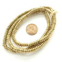 Brass, Tires 2x5mm Diameter on 24-inch Strands