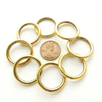 Cast, Gold Tone Rings, 24mm Outer Diameter, Set of 8