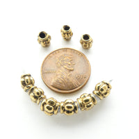 Cast, Brass Small Melon Shape Beads 6x5mm, Sold by 30 gram Packages