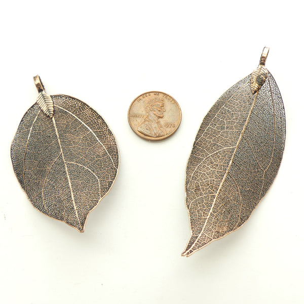 Metal Leaves, Light as a Feather Antique Copper Plated, Assorted Shapes and Sizes, Sold Individually