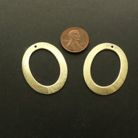 Brushed Gold Finish Earring/Pendant Parts, Flat Oval 36x27mm, Sold Individually