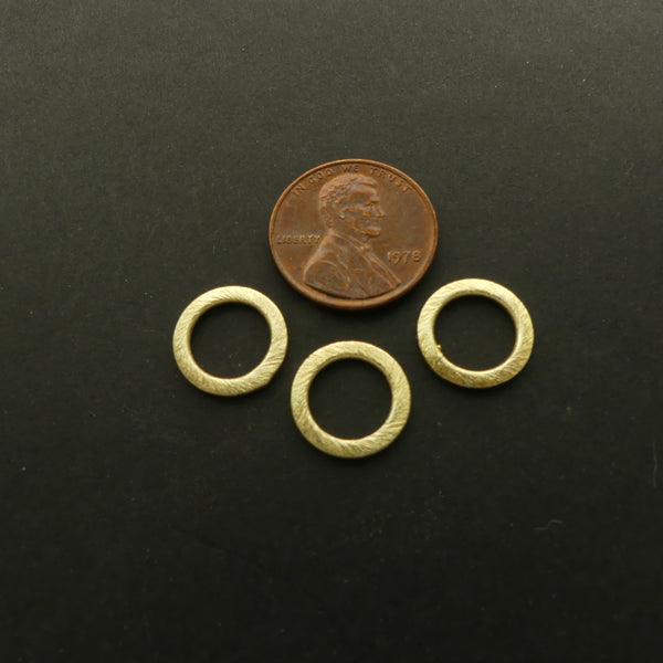 Brushed Gold Finish Links, Round 12mm Diameter, Sold in Sets of 3