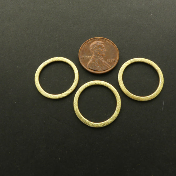 Brushed Gold Finish Links, Round 20mm Diameter, Sets of 3