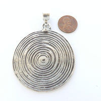 White Metal, Large Turkish Spiral Pendants, 3 Inches Long Including Loop