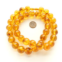 Amber/Resin Combo Bead Necklace, 24 Inches Long, with Amber Screw Clasp