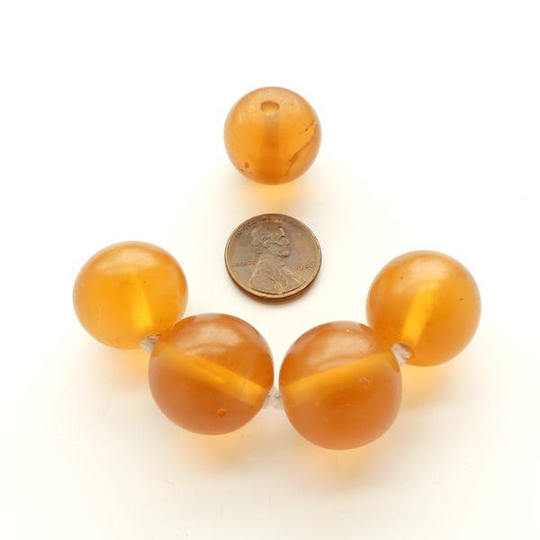 Chinese Vintage "Amber", Light Honey Color, Round 16-18mm, Sold Individually