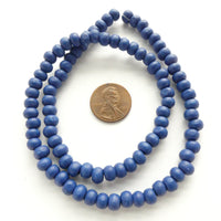 Wood Round Blue, 6mm on 16-inch Strands