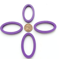 Wood Shapes, Oval Purple 50x30mm, Sold by Sets of 4