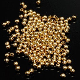 Packaged Beads, Gold Tone 2mm Round, Pkg of 250