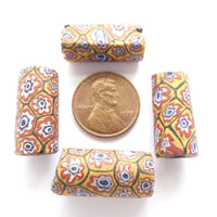 Millefiore African Trade Beads, Set of 4 Flower Patterns