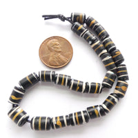 Black Antique Venetian Lampwork Trade Beads, Set of 24