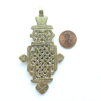 Brass, Ethiopian Coptic Cross, Large