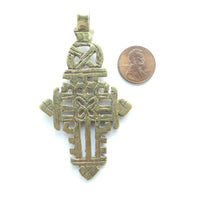 Brass, Ethiopian Coptic Cross, Large
