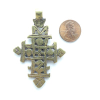 Brass, Ethiopian Coptic Cross, Medium