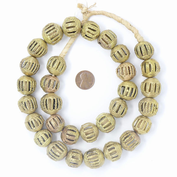 Lost wax cast brass beads from Ghana on Bead-Zone.com