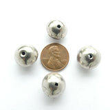 Silver (White Metal) Mali Hollow Bicone Beads, Small, Set of 8