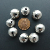 Silver (White Metal) Mali Hollow Bicone Beads, Small, Set of 8