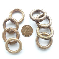 Brass, New Textured Ring from Ghana, 25mm, Sold Individually