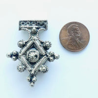 Moroccan  Boghdad Cross, White Metal 1.5 inches tall