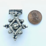 Moroccan  Boghdad Cross, White Metal 1.5 inches tall