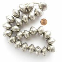 Silver (White Metal) Short Bicone Beads from Mali 20x25mm