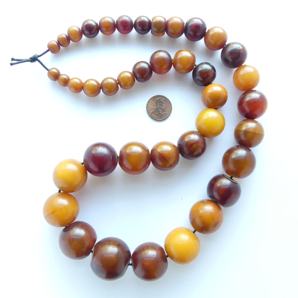 African Amber, High-Graded Strand of Round Round Beads
