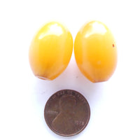 African Amber, Vintage Light Amber Opaque Ovals, 24x16, Set of 2