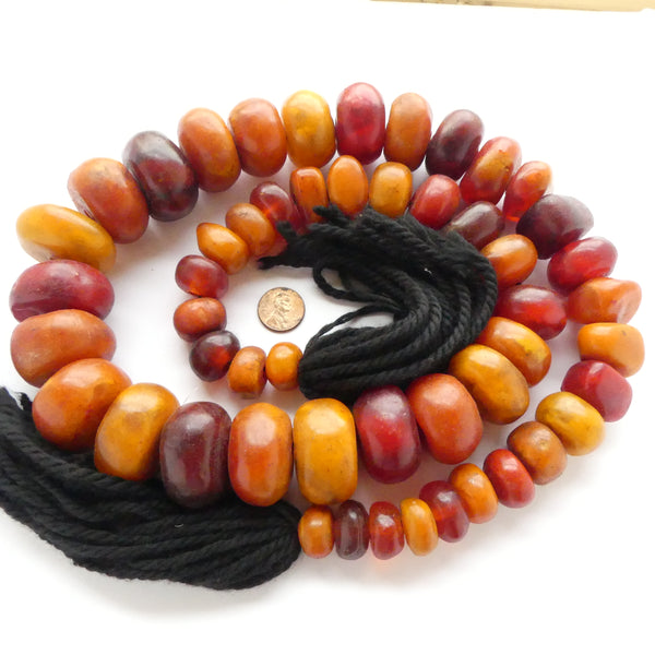 African Amber, Berber Strand 35 inches long with 52 Beads