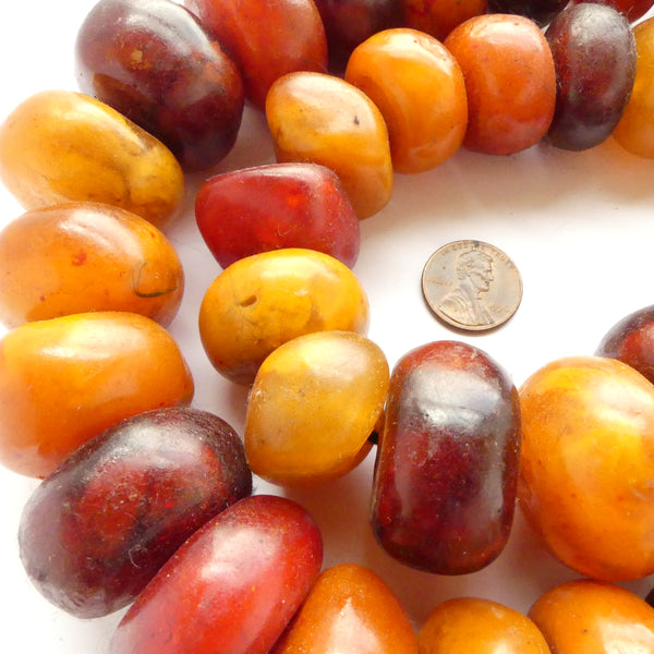 African Amber, Berber Strand 28 Inches Long with 38 Large Beads
