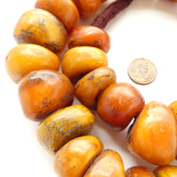 African Amber, Berber Strand 21 Inches Long with 29 Mostly Larger Beads