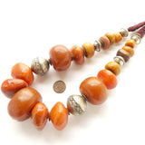 African Amber, Berber Strand 18 Inches Long with 23 Amber and Silver Beads