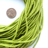 Huge Hank of Lime Seed Beads from Africa, 34 Strands Each 30" Long