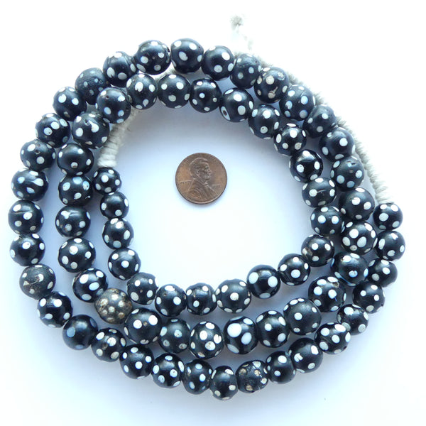 Skunk (Eye) Beads, Black and White 10-14mm