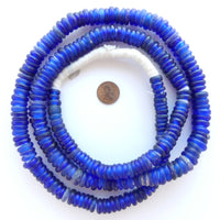 Dogon Donuts, Antique "Dutch" Annular Wound Trade Beads, Blue Long Strand