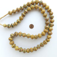 King Beads, Antique Venetian Lampwork, Yellow 15-20mm