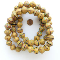 King Beads, Antique Venetian Lampwork, Yellow 15-20mm